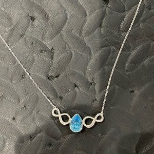 Swarovski crystal light blue necklace  perfect condition